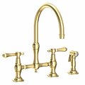 Newport Brass Kitchen Bridge Faucet With Side Spray in Forever Brass (Pvd) 9458/01